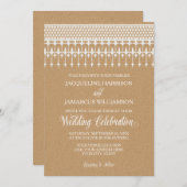 Rustieke Kant Kraft Papier Script Typografie Kaart (Voorkant / Achterkant)