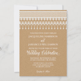 Rustieke Kant Kraft Papier Script Typografie Kaart