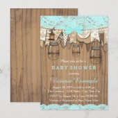 Rustieke Kant Metselglas Baby Shower Kaart (Voorkant / Achterkant)