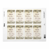 Rustieke kant op burlap land bruiloft etiket (Full Sheet)