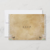 Rustieke Kant Vervaaide Trouwreceptie RSVP Kaartje (Achterkant)