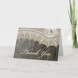 Rustieke kant Vince hout dank u kaarten