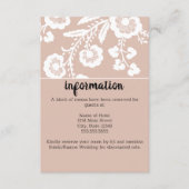 Rustieke kanten bruiloft informatiekaartje (Voorkant)