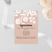 Rustieke kanten bruiloft informatiekaartje