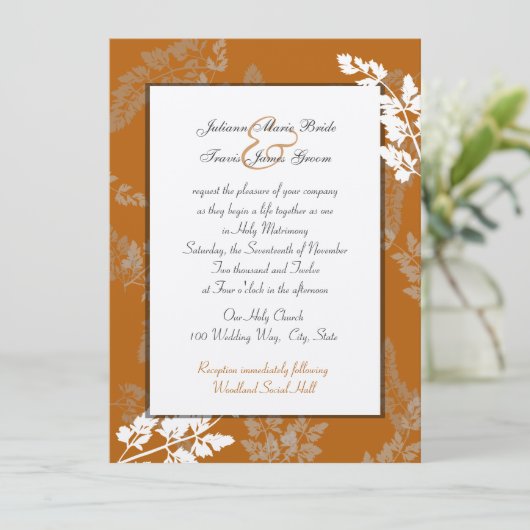 Rustieke kanten bruiloft kaart (Staand voorkant)