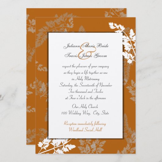 Rustieke kanten bruiloft kaart (Voorkant / Achterkant)