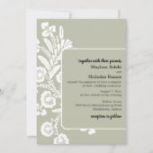 Rustieke kanten bruiloft kaart (Voorkant)