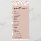 Rustieke kanten bruiloft programmakaart (Voorkant)