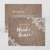 Rustieke kantjuffer zou je mijn eerbetoon zijn kaart (Voorkant / Achterkant)