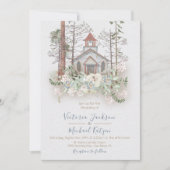 Rustieke Kapel in de Bossen Huwelijksuitnodigingen Kaart (Voorkant)