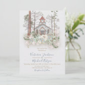 Rustieke Kapel in de Bossen Huwelijksuitnodigingen Kaart (Staand voorkant)