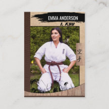 Rustieke Karate Bruine Band Houten Ruilkaart