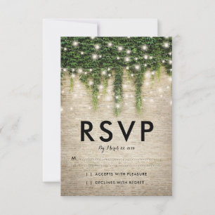 Rustieke Kasteel Steen Kerk Lichten Trouw RSVP Kaartje