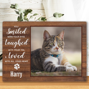 Rustieke kat herdenking huisdier verlies cadeau fo fotoplaat