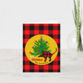 Rustieke kat, kerstboom, familienaam, rode Gitaner Kaart (Voorkant)