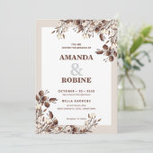Rustieke katoen bruiloft uitnodiging (Staand voorkant)