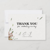 Rustieke katoen groen bruiloft bedankkaart (Voorkant)