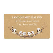 Rustieke katoenen Adresetiketten Etiket (Voorkant)