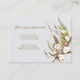 Rustieke katoenen bloemen bruiloft accommodatie Ka Informatiekaartje