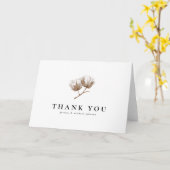 Rustieke katoenen bruiloft dank u kaart (Gele Bloem)