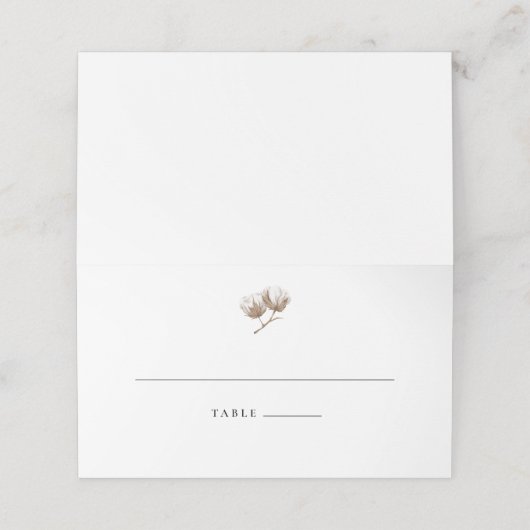 Rustieke katoenen bruiloft plaatskaartje (Buitenkant ongevouwen)