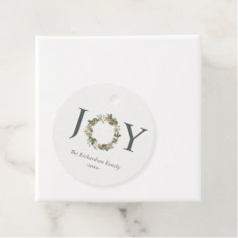 Rustieke katoenen dennen vreugde merriest kerst kr bedankjes labels