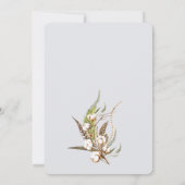 Rustieke Katoenen Krans Veren Bruiloft Kaart (Achterkant)