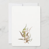 Rustieke Katoenen Krans Veren Bruiloft Kaart (Achterkant)