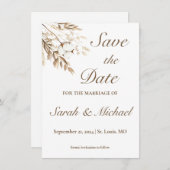 Rustieke katoenen pampa's Bewaar de datum Kaart (Voorkant / Achterkant)