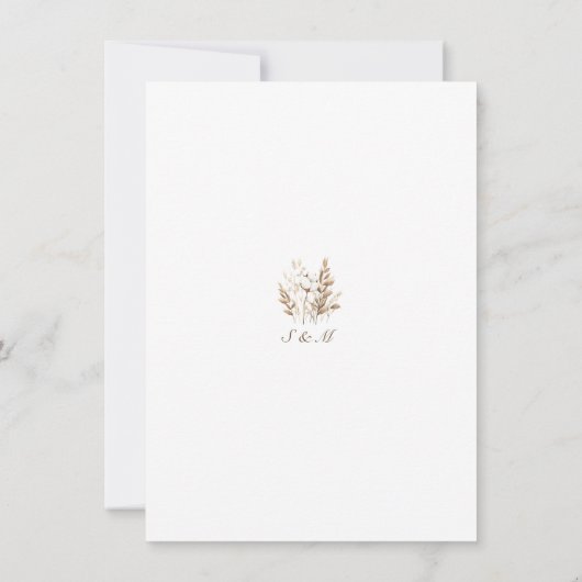 Rustieke katoenen pampa's Bewaar de datum Kaart (Achterkant)