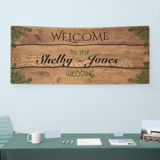 Rustieke Keltische Claddagh Bruiloft Banner (Beurs)