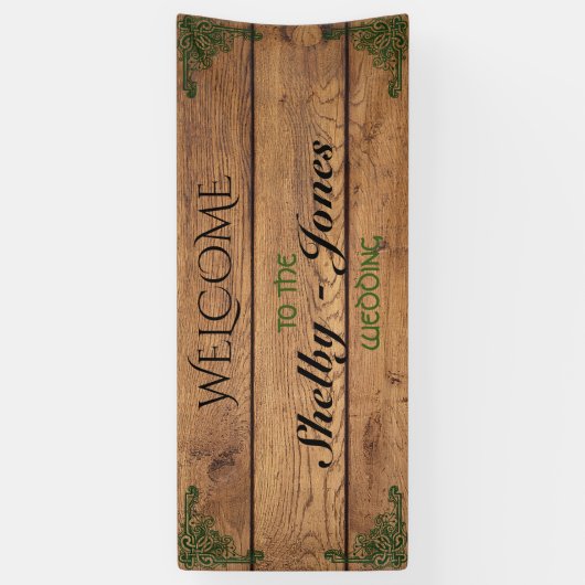 Rustieke Keltische Claddagh Bruiloft Banner (Verticaal)