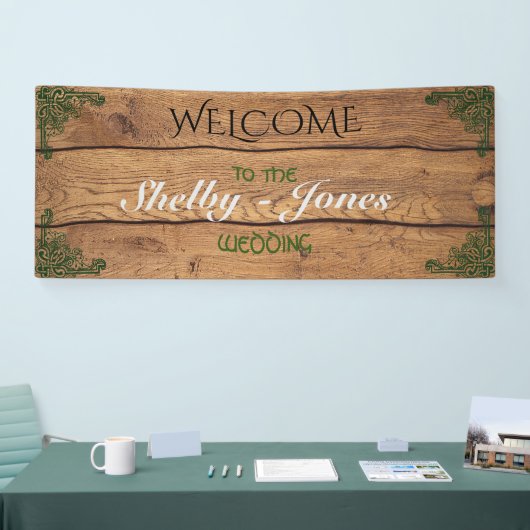 Rustieke Keltische Claddagh Bruiloft Banner (Beurs)