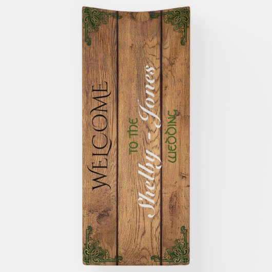 Rustieke Keltische Claddagh Bruiloft Banner (Verticaal)