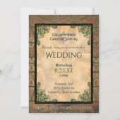 Rustieke Keltische Claddagh bruiloft uitnodiging (Voorkant)