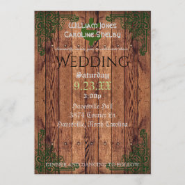 Rustieke Keltische Claddagh bruiloft uitnodiging