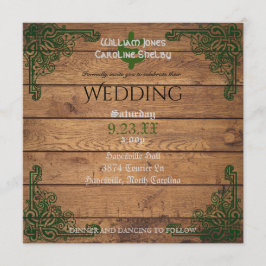 Rustieke Keltische Claddagh bruiloft uitnodiging