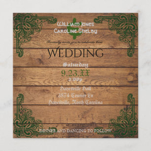 Rustieke Keltische Claddagh bruiloft uitnodiging