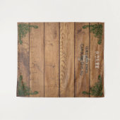 Rustieke Keltische Claddagh houten groene trouw ac Wandkleed (Voorkant (horizontaal))