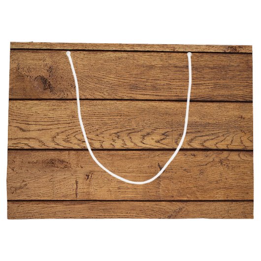 Rustieke Keltische Claddagh houten textuur Groot Cadeauzakje (Achterkant)