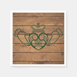 Rustieke Keltische Claddagh houten textuur Servet