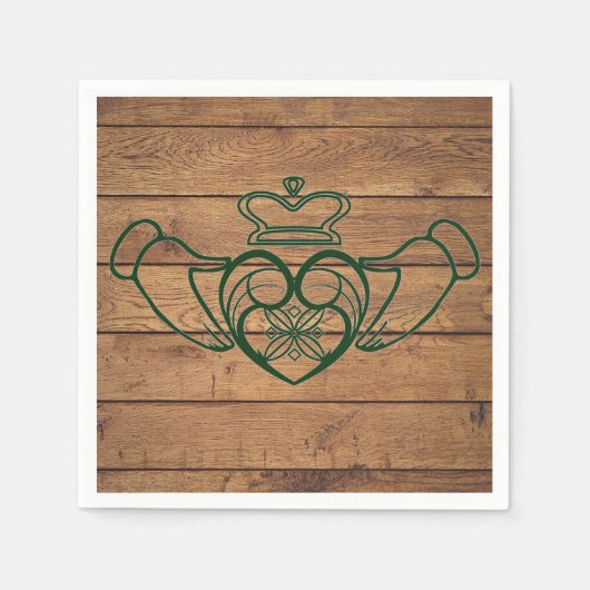 Rustieke Keltische Claddagh houten textuur Servet (Voorkant)