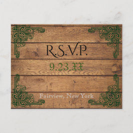 Rustieke Keltische Claddagh RSVP-kaart Uitnodiging Briefkaart
