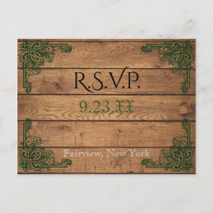 Rustieke Keltische Claddagh RSVP-kaart Uitnodiging Briefkaart