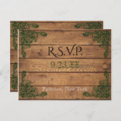 Rustieke Keltische Claddagh RSVP-kaart Uitnodiging Briefkaart (Voorkant / Achterkant)