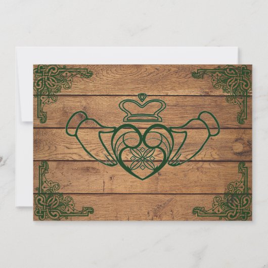 Rustieke Keltische Claddagh Save the Date (Achterkant)