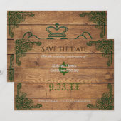Rustieke Keltische Claddagh Save the Date (Voorkant / Achterkant)