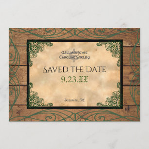 Rustieke Keltische Claddagh Save the Date Kaart