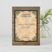 Rustieke Keltische Claddagh Save the Date Kaart (Staand voorkant)