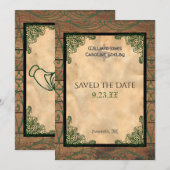 Rustieke Keltische Claddagh Save the Date Kaart (Voorkant / Achterkant)